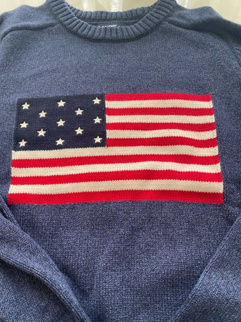 Lands‎ End Men's Drifter American Flag Crew Neck Sweater (S)